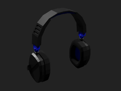 Lowpoly Style Gaming Headset 3D Model