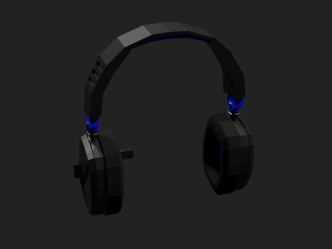 Lowpoly Style Gaming Headset Model 3D