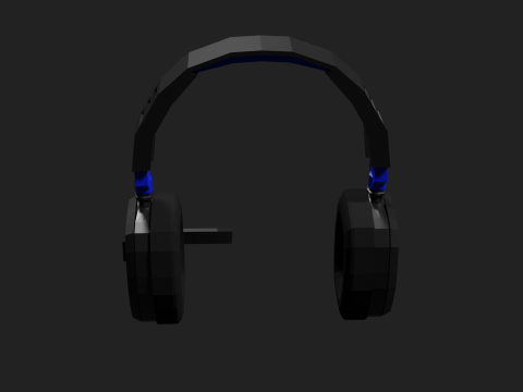 Lowpoly Style Gaming Headset Model 3D