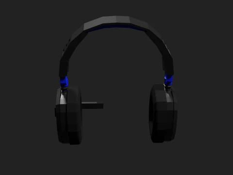 Lowpoly Style Gaming Headset 3D Model