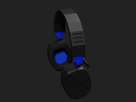 Lowpoly Style Gaming Headset 3D Model