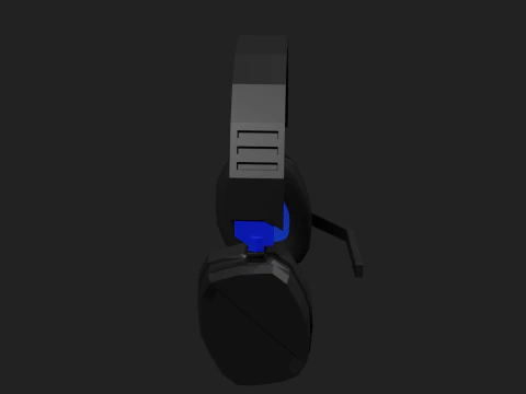 Lowpoly Style Gaming Headset 3D Model