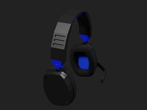 Lowpoly Style Gaming Headset 3D Model
