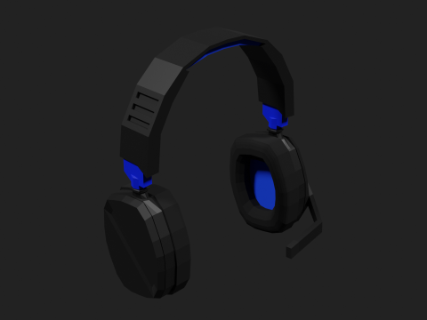Lowpoly Style Gaming Headset Model 3D