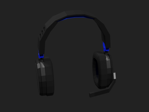 Lowpoly Style Gaming Headset Model 3D