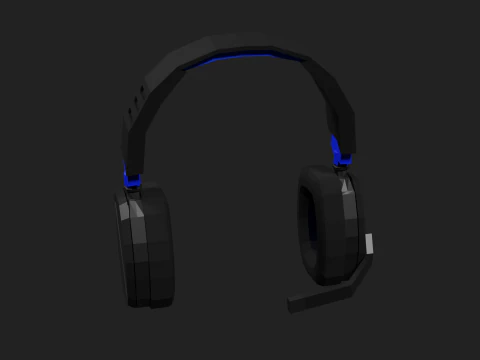 Lowpoly Style Gaming Headset 3D Model