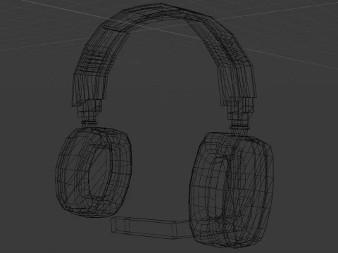 Lowpoly Style Gaming Headset 3D Model