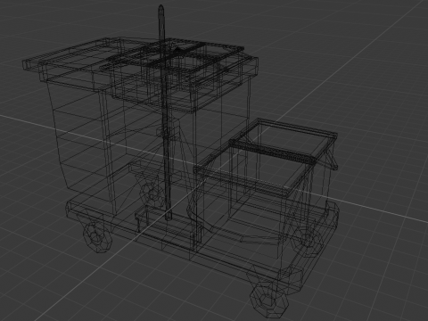 Lowpoly Cleaning Cart 3D Model