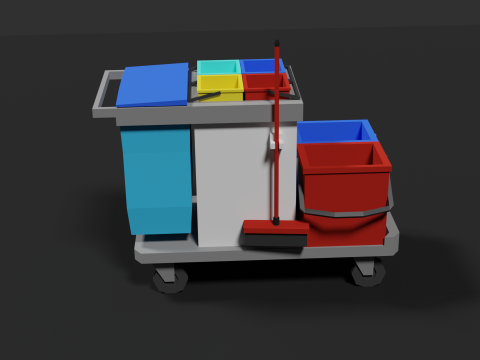 Lowpoly Cleaning Cart 3D Model