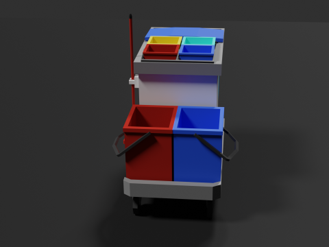 Lowpoly Cleaning Cart 3D Model