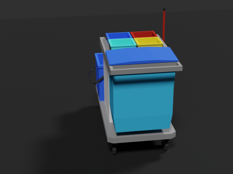 Lowpoly Cleaning Cart 3D Model