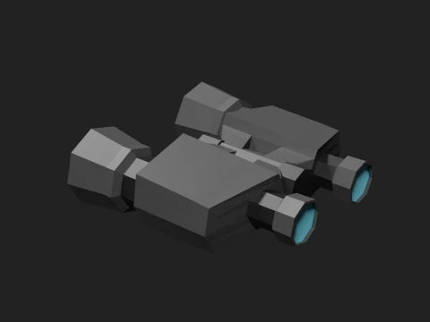 Lowpoly Binocular robot 3D Model