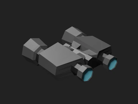 Lowpoly Binocular robot 3D Model