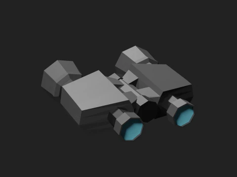 Lowpoly Binocular robot 3D Model