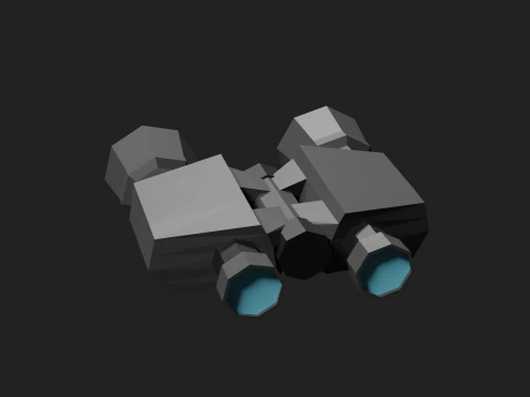 Lowpoly Binocular robot 3D Model