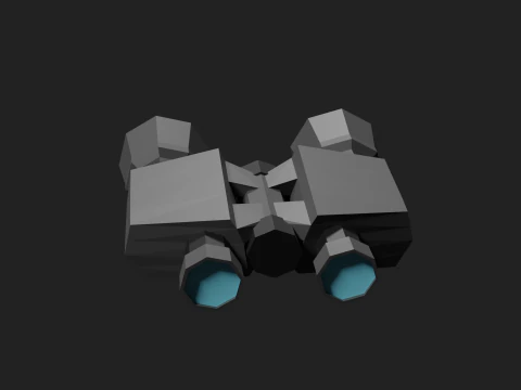 Lowpoly Binocular robot 3D Model