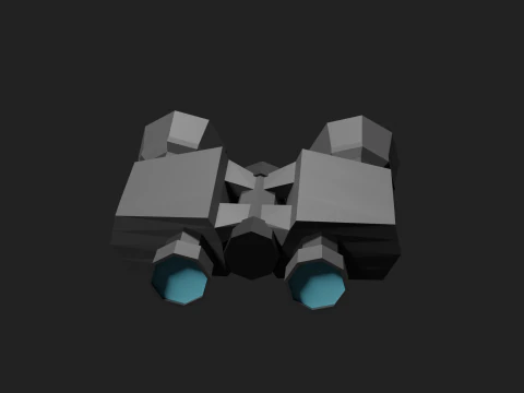 Lowpoly Binocular robot 3D Model