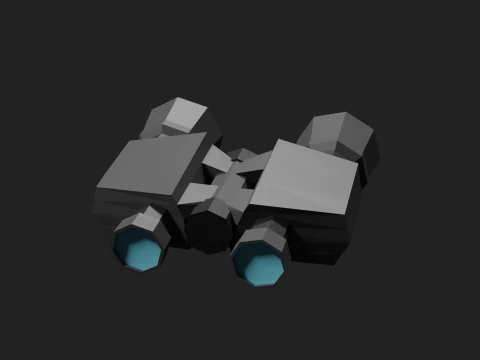 Lowpoly Binocular robot 3D Model