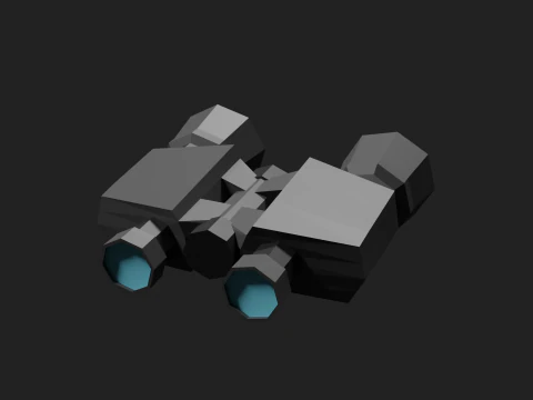 Lowpoly Binocular robot 3D Model