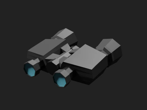 Lowpoly Binocular robot 3D Model