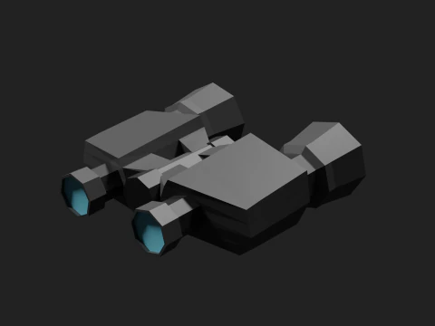 Lowpoly Binocular robot 3D Model