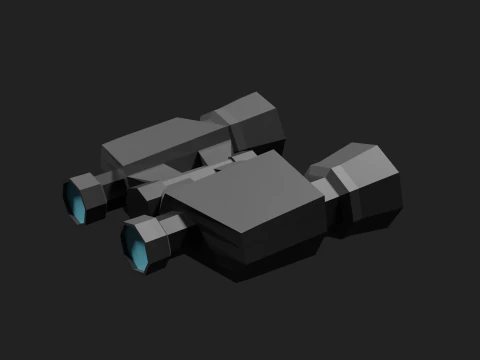 Lowpoly Binocular robot 3D Model