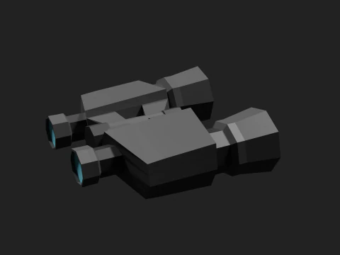 Lowpoly Binocular robot 3D Model