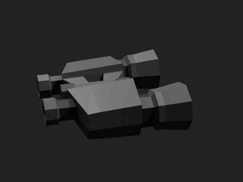 Lowpoly Binocular robot 3D Model