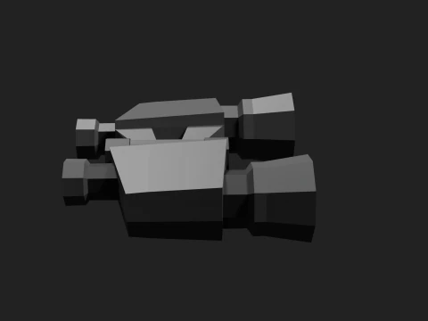 Lowpoly Binocular robot 3D Model