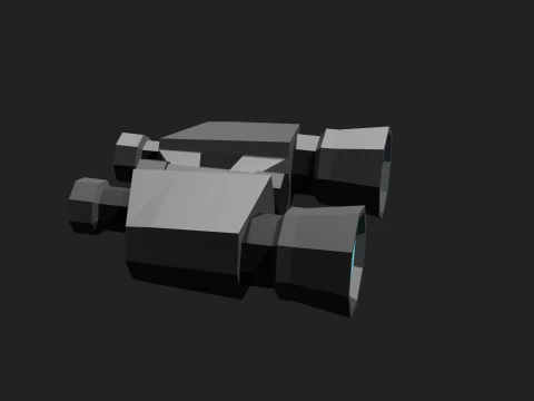 Lowpoly Binocular robot 3D Model