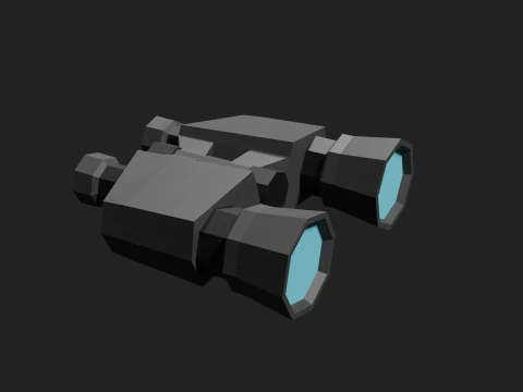 Lowpoly Binocular robot 3D Model