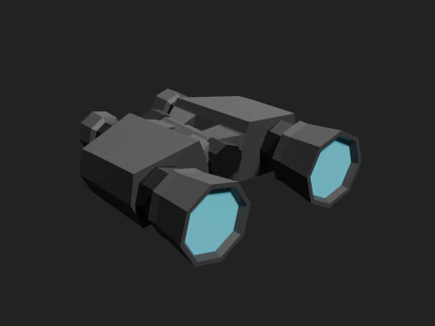 Lowpoly Binocular robot 3D Model