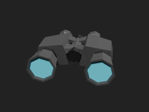 Lowpoly Binocular robot 3D Model
