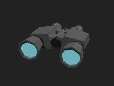 Lowpoly Binocular robot 3D Model