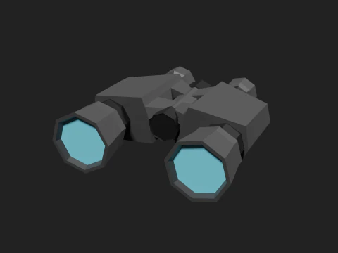 Lowpoly Binocular robot 3D Model
