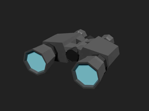 Lowpoly Binocular robot 3D Model
