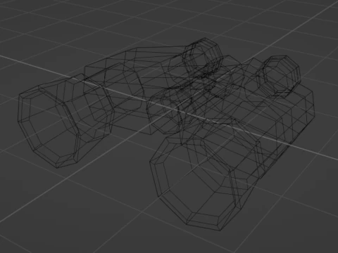 Lowpoly Binocular robot 3D Model