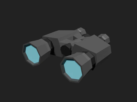 Lowpoly Binocular robot 3D Model