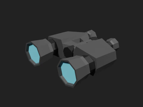 Lowpoly Binocular robot 3D Model