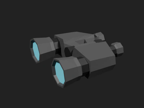 Lowpoly Binocular robot 3D Model
