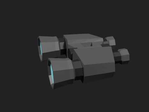 Lowpoly Binocular robot 3D Model