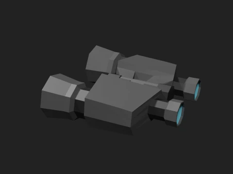 Lowpoly Binocular robot 3D Model