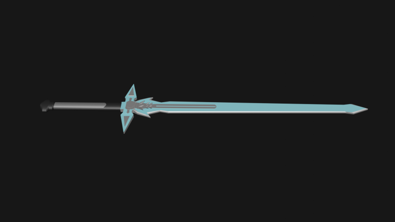 Dark Repulser Kirito Sword SAO Lowpoly Style 3D Model .c4d .max .obj .3ds .fbx .stl .blend