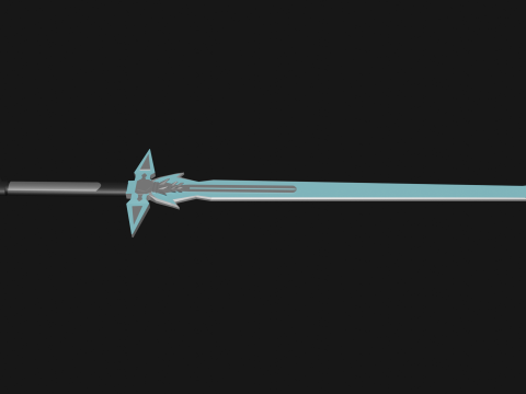 Dark Repulser Kirito Sword SAO Lowpoly Style 3D Model