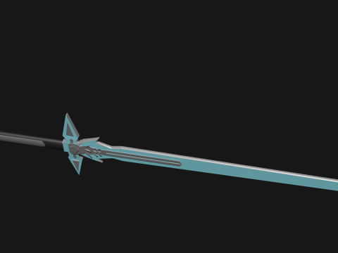 Dark Repulser Kirito Sword SAO Lowpoly Style 3D Model