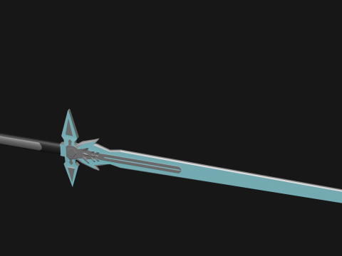 Dark Repulser Kirito Sword SAO Lowpoly Style 3D Model