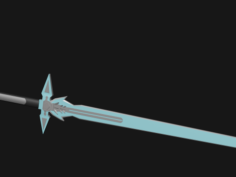Dark Repulser Kirito Sword SAO Lowpoly Style 3D Model