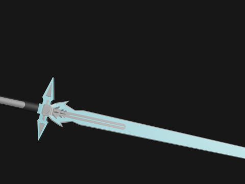 Dark Repulser Kirito Sword SAO Lowpoly Style 3D Model