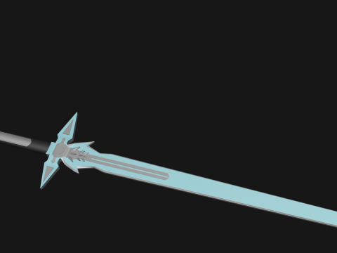 Dark Repulser Kirito Sword SAO Lowpoly Style 3D Model