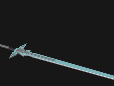 Dark Repulser Kirito Sword SAO Lowpoly Style 3D Model